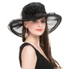 SAFERIN® Women Kentucky Derby Church Dress Organza Hat Wide Brim