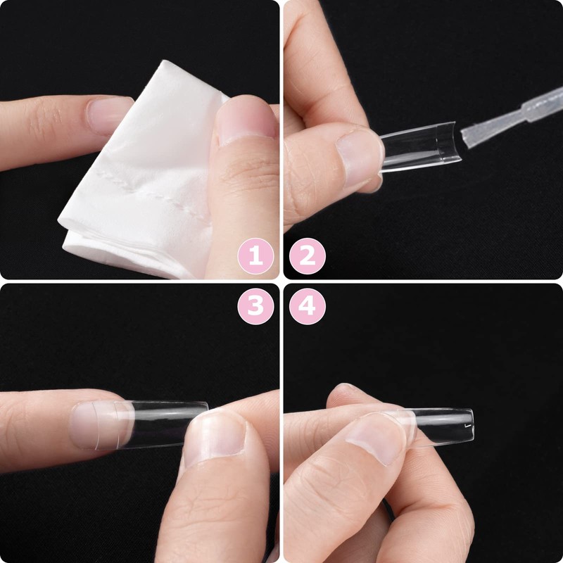 Nail Capsules 500 Pieces Acrylic False Nails Clear American Nails