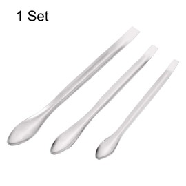 sourcing map Micro Scoop Stainless Steel Reagent Sampling Lab Spoon Spatulas for Laboratory 105/125/140mm 3in1 3Pcs