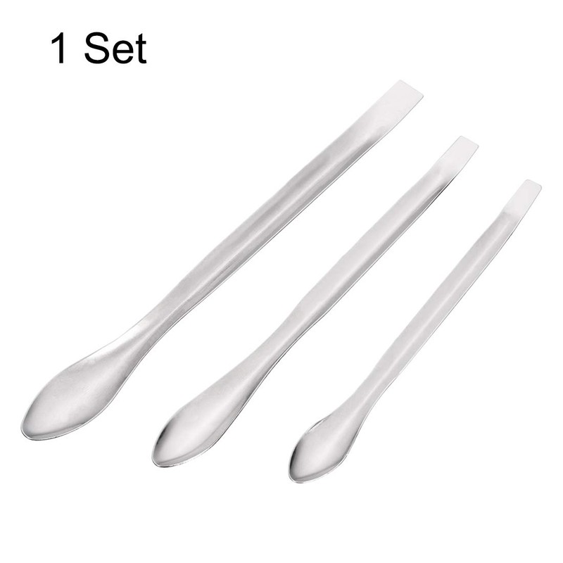 sourcing map Micro Scoop Stainless Steel Reagent Sampling Lab Spoon