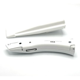 CCA White Carpet cutter tool with matching white holder for the professional and DIY installer