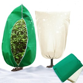 AmFor 2 Pack Large Plant Covers Freeze Protection, 94.5"x78.7" Frost Blankets for Outdoor Plants, Shrubs & Trees with Zipper Drawstring Lock Frost Protection Cover Blankets