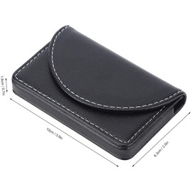 Mumusuki Tamaño pequeño y liviano Funda de Titular de Tarjeta de Nombre Comercial de Cuero Ligero portátil Funda de Titular de Tarjeta de crédito de Billetera(Negro)