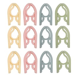 JOYISEN 12PCS Hangers Portable Foldable Travel Hangers Plastic 4 Colors Clothes Hanger Essentials for Travel Hotel Camping