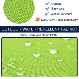 NettyPro Outdoor Cushion Covers Replacement Set 4 Water Repellent UV Resistant Patio Chair Seat Cushion Slipcover with Zipper and Tie, 24 x 22 x 4 Inch, Green