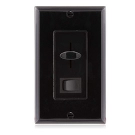 Maxxima LED Dimmer Electrical Light Switch - 3-Way/Single Pole Use, 600 Watt Max, LED and Incandescent Compatible for Dimmable Home Lighting Needs, Wall Plate Cover Included - Black