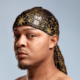 Red by Kiss Bow Wow X Lit Gold Silky Durag Power Wave Durag (Beam)