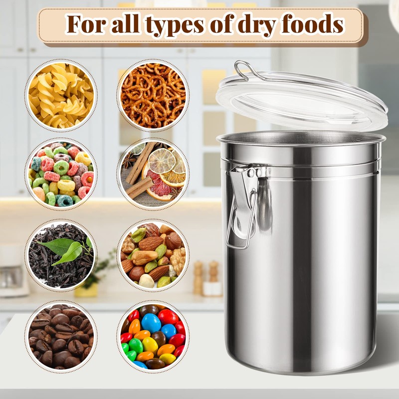 Lallisa 12 Pcs Stainless Steel Canisters 62 oz Stainless Steel