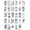 Nirbffo Black Temporary Tattoos Moon Stars Eyes Hexagram Geometry Wolf