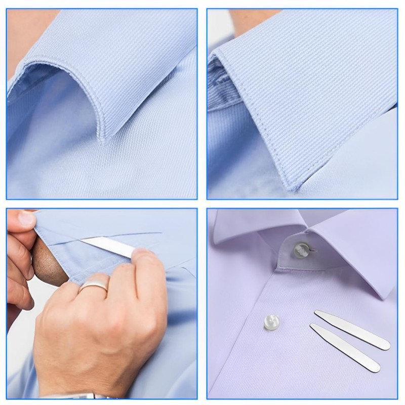 XPEX Pack of 80 Plastic Collar Stays, Shirt Collar Inserts,