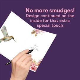 Beautiful Gold 66th Birthday Cards for Women Men - Wonderful Golden Birds Hummingbird - Elegant Traditional Pretty Birthday Card for 66 Year Old Woman Man Her Him, 5x7 Inch Gorgeous Greeting Cards