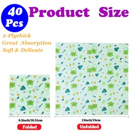 Dinosaur Baby Shower Disposable Paper Napkins, 40Pcs, 6.5in