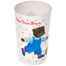 FUN HOUSE 005443 Bear Family Glass for Children Polypropylene White 10 x 0.025 x 6.5 cm