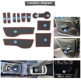 YEE PIN Mokka B Mokka E Rubber Mats Compatible with Opel Mokka B Mokka E 2021-2023 2024 Mats Mocha E Non-Slip for Centre Console Storage Box Interior (Red)