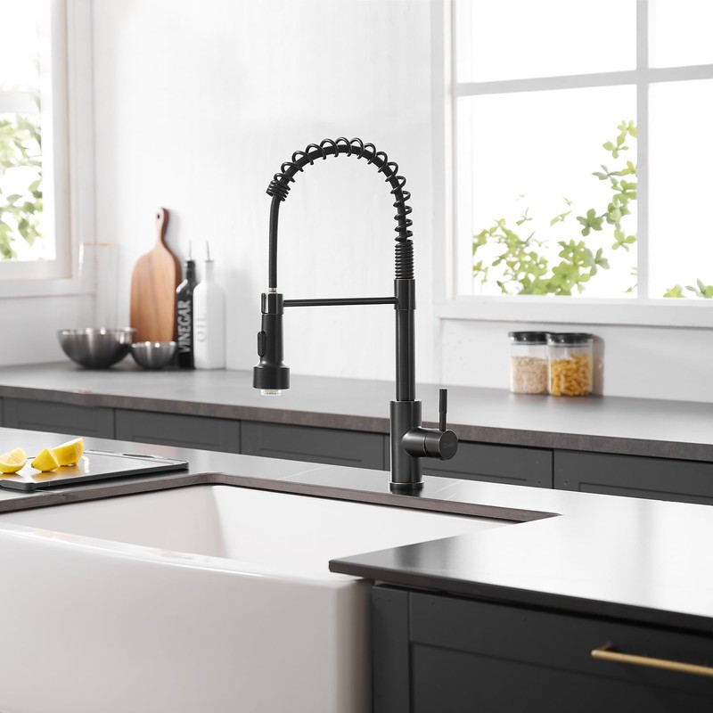 GIMILI Oil Rubbed Bronze Kitchen Faucet with Pull Down Sprayer