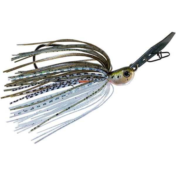Z-man CBJH38-09 Chatterbait Jack Hammer Lure, 5/0 Hook Size, 3/8 oz, Green Pumpkin Shad, Package of 1