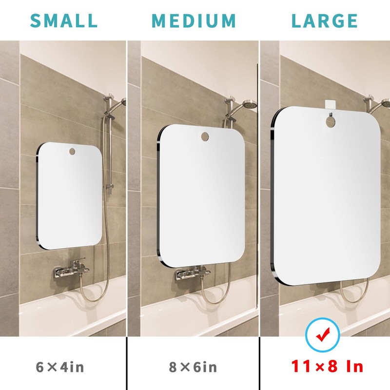 Nkjve Shatterproof shower mirror fogless for shaving mirror (Larger,11"x8"