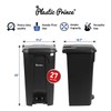 27 Gallon Step-On Trash Can/Container, Black Plastic Dustbin with Lid