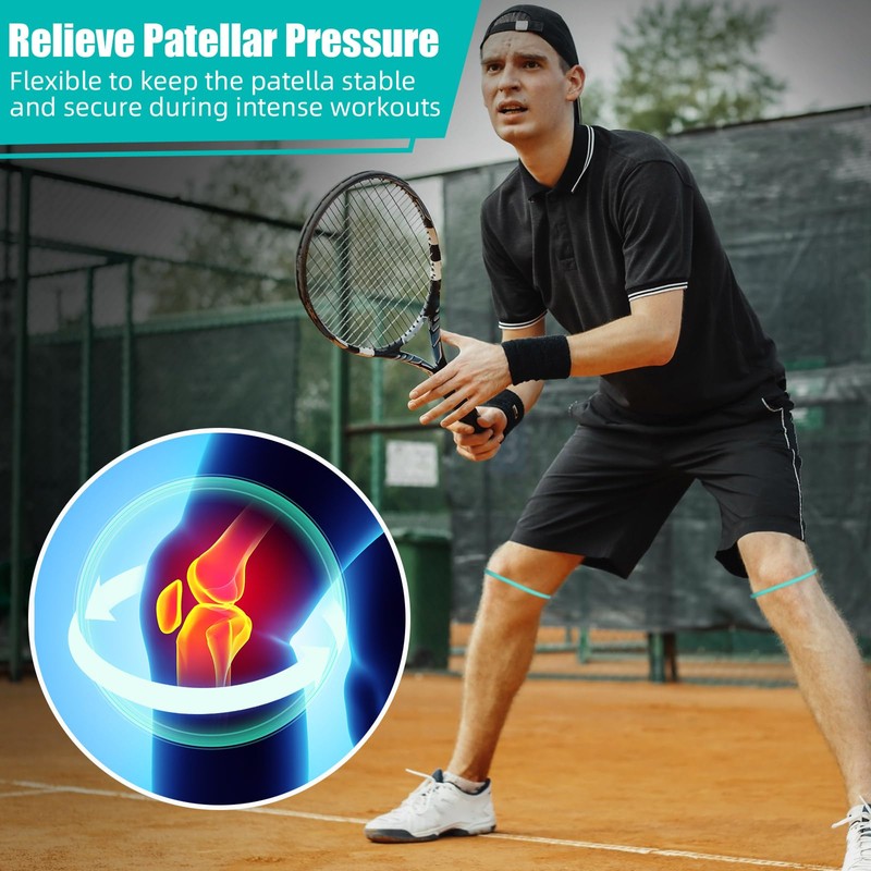 Foilswirl 2 Pcs Silicone Patella Knee Band for Basketball Patella