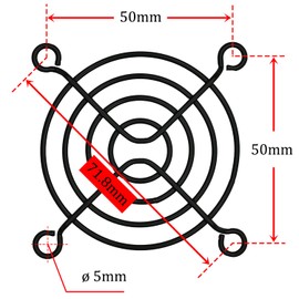 HiQltyla 60mm Fan Grill with Screws, Desktop Computer Case Fan Grills for 60mm Fans, Black Color - 100 Pack