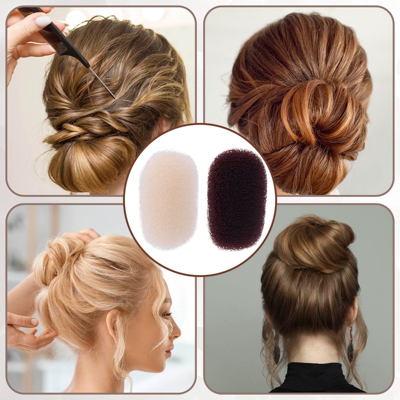 2pcs Puff Cushion Clips Hair Sponge Inserts, Fluffy Hair Bumps