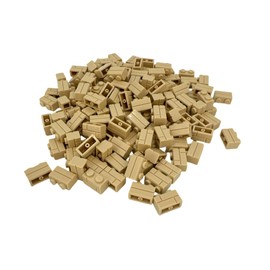 CMC imports 60 Clamping Blocks Wall Blocks 1 x 2 Nubs Compatible Masonry Profile Bricks 98283 Zigel Stone (094 - Beige)