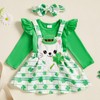 Dobeiokal St Patricks Day Baby Girl Outfit Green Long Sleeve