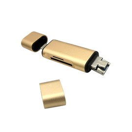 Angoily USB Type-c and USB Memory Card Reader OTG Adapter for Phones and Computers Golden Compact Design for Transfer and