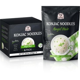 52USA Konjac Noodle, Regular, Angel Hair, Low-Calorie, Low-Carb, Keto-Friendly, Gluten-Free, Healthy Pasta Alternative, (6 Pack)