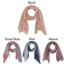 D&Y Lot of 12PCS Crinkle two-tone shadow Silk Blend Scarf Soft Head Face Cover