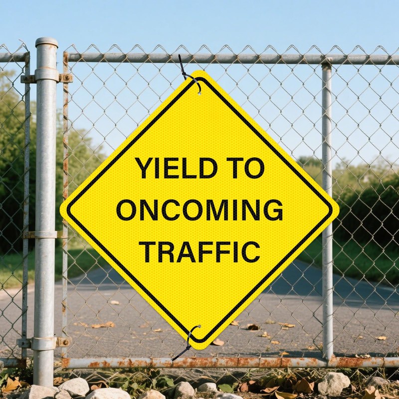 Anobell Yield to Oncoming Traffic Sign 24" × 24" Reflective