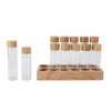 Coffee Bean Storage Tube Glass Coffee Bean Cellar with Wooden