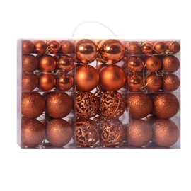 E-Fly Christmas Ornaments Deluxe Set, 100 Pieces, Christmas Tree Decoration, Gorgeous, Stylish, Christmas Party, Beautiful, Gold, Ball Christmas, DIY Decorations, 1.2 - 2.8 inches (3 - 7 cm), Orange
