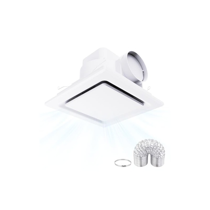 LANMEL Bathroom Exhaust Fan without Light, 10" Panel Bathroom Ceiling