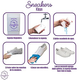 SNEAKERS KLEAN | Esponja Especializada para la Limpieza de Tus Sneakers, Contiene 5 esponjas limpiadoras y Micro Fibra