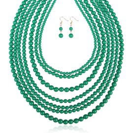 MYS Collection - Juego de collar de burbujas en capas para mujer, diseño de cuentas coloridas, Acrílico, N / A