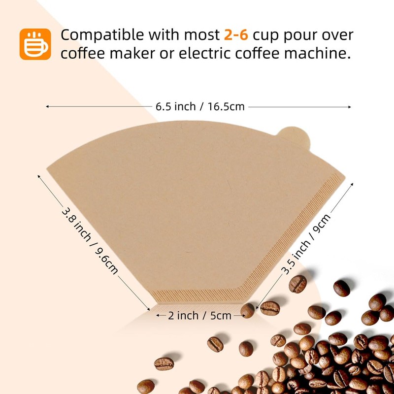 Coffee Filters 2, 2 Coffee Filters Cone, Unbleached Paper Coffee