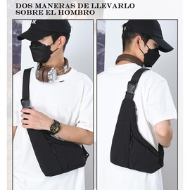 BuFan Mini Bolso Cruzado En El Pecho Para Hombre Y Mujer, Con Bolsillos Dobles, Riñonera Impermeable Con Manos Libres, Adecuado Para Deportes Al Aire Libre, Correr Y Viajar