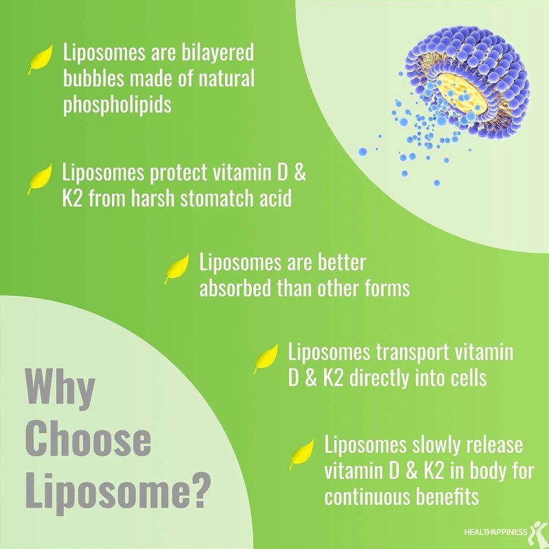 UpNourish Liposomal D3 & K2 MK-7, Advanced Absorption for Optimal