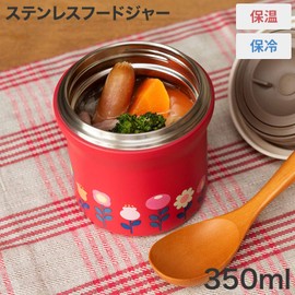 Tenma Insulated Insulated Dishwasher Lunch Jar, Easy to Carry Food Jar, Flower Red, Diameter 3.9 inches (10 cm) x Diameter 3.2 inches (8.1 cm) x Height 5.9 inches (15 cm)