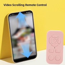 Scrolling Remote Control for TikTok, Page Turner for App, Bluetooth Camera Video Recording Remote, Scrolling Ring for iOS/Android (Pink)