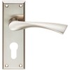 Pair Angular Lever on Euro Lock Backplate Handle - 150