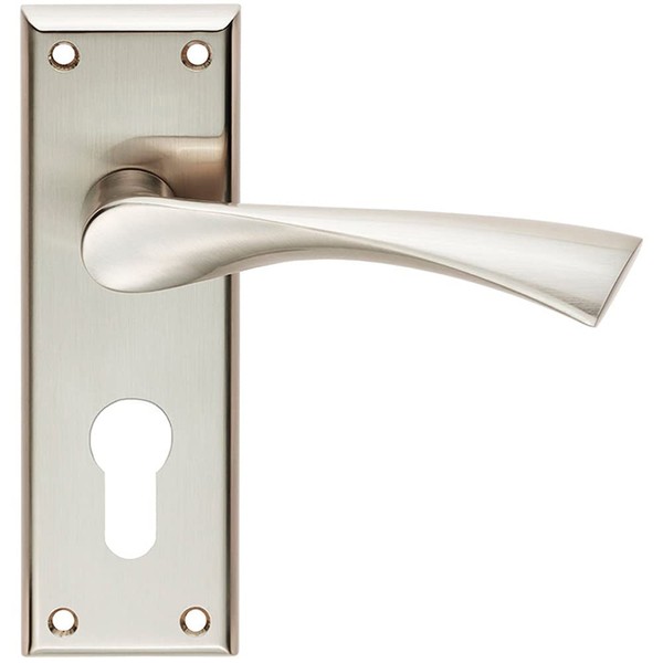 Pair Angular Lever on Euro Lock Backplate Handle - 150