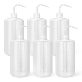 Axigundaone 6 Pcs Plastic Tattoo Wash Bottles Clear, 1000ml/34oz Plastic Safety Wash Bottles, Clear Tattoo Squeeze Bottlefor Watering Tool, Medical, Lab