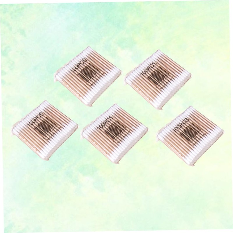 Healeved 500pcs Wooden Stick Cotton Swabs Double Tipped Australian Cotton