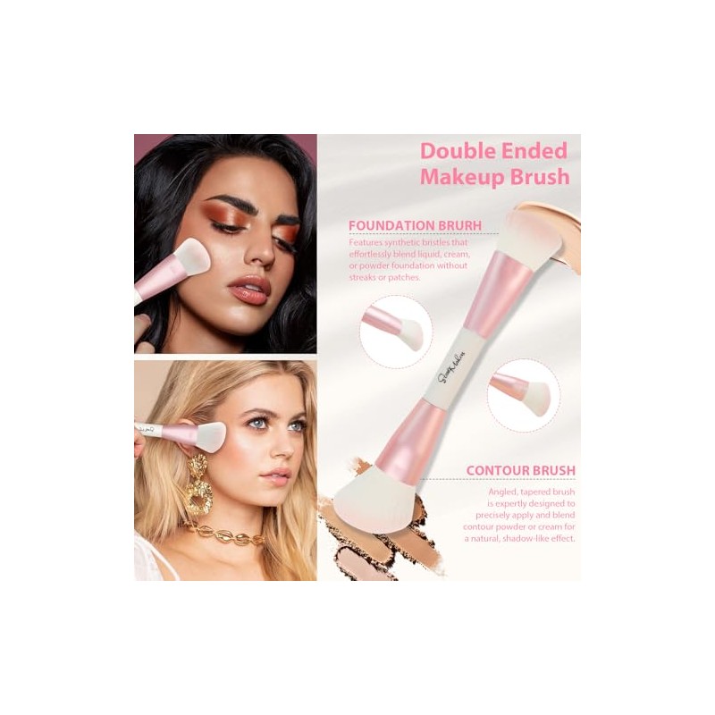 START MAKERS Brochas de Maquillaje, Set de Brochas Rosadas de