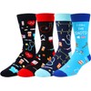 HAPPYPOP Men's Medical Socks, Doctor Gifts for Nurse, 4 Pack,