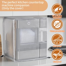 Ice Maker Cover,PVC Ice Machine Dustproof Cover,Waterproof Shield for Countertop Appliances in Home Garage and Office,Protective Cover for Portable Ice Makers/Ice Cube Maker