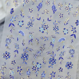 1 Sheet Flower Nail Decals Spring Summer 5D Self-Adhesive Nails Decals Supplies Embossed 3D Flower DIY Nail Art Stickers Floral Nail Decals Accessories for Women Girls Art Decoration