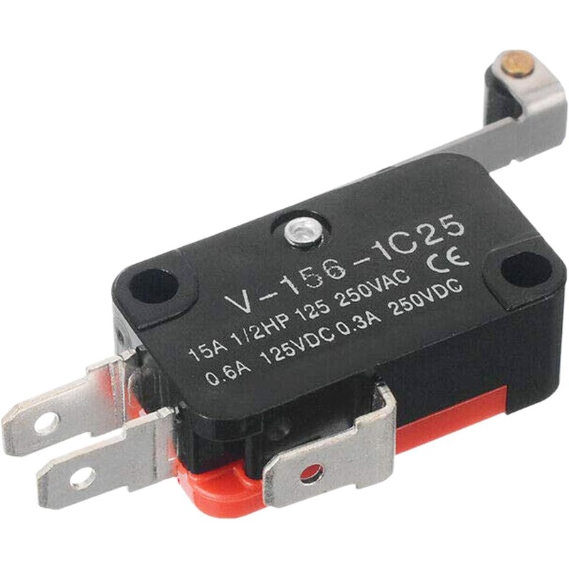 A-DIGISHUO 10pcs Micro Limit Switch V-156-1C25 Hinge Roller Lever Arm